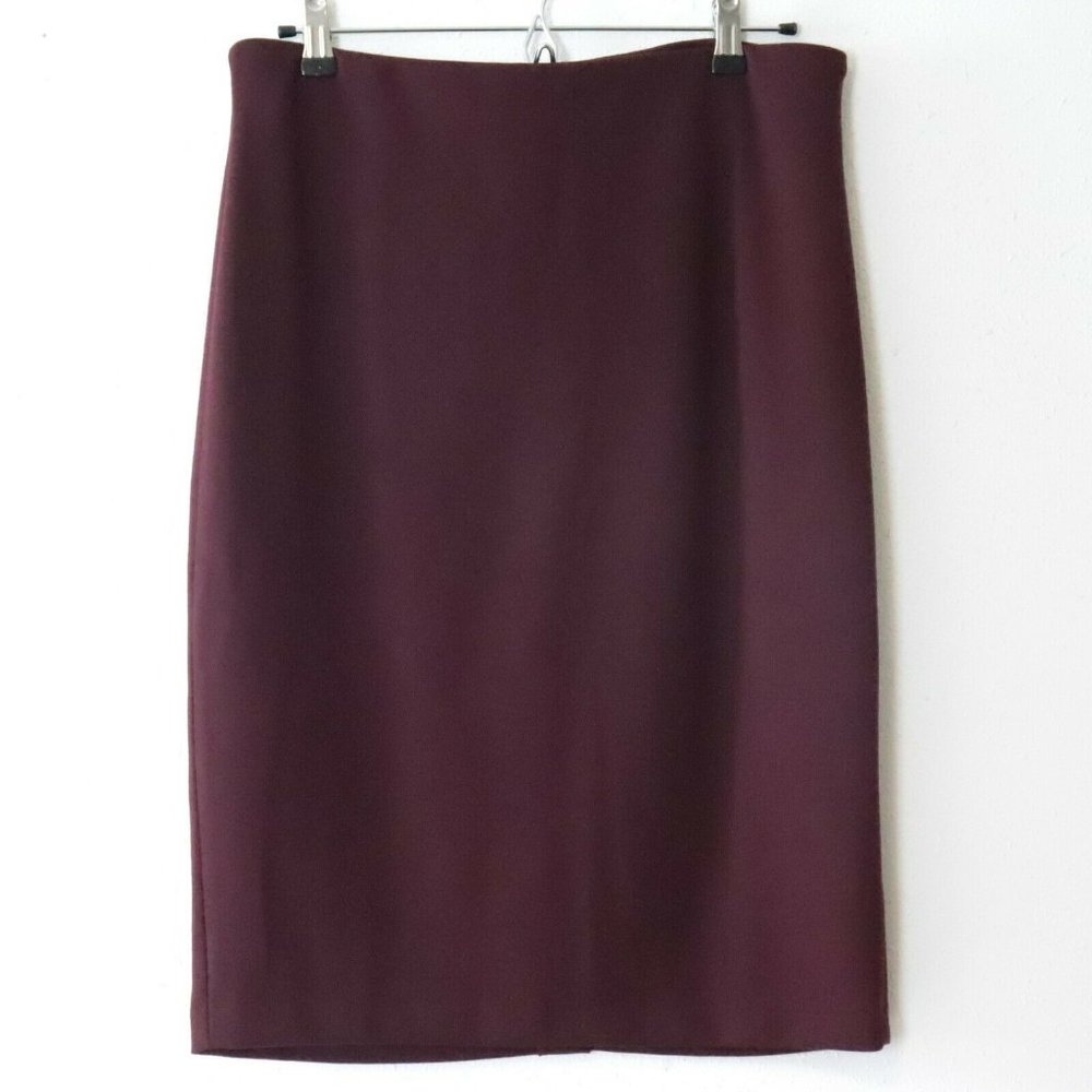 NWT New Philosophy Republic Ponte Knit Pencil Skirt Burgundy Red Size 10